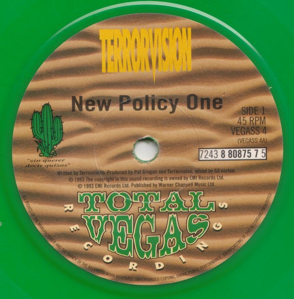 Terrorvision : New Policy One (7", Single, Ltd, Cac)