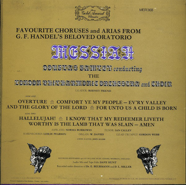 Georg Friedrich Händel - London Philharmonic Orchestra And London Philharmonic Choir, Douglas Gamley : Messiah (LP)