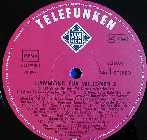 Klaus Wunderlich : Hammond Für Millionen 2 - The Golden Sound Of Klaus Wunderlich (LP)