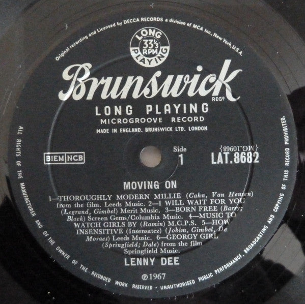 Lenny Dee (2) : Moving On (LP, Mono)