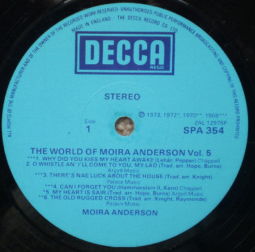 Moira Anderson : The World Of Moira Anderson Vol. 5 (LP, Comp)