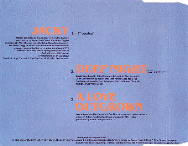 Marc Almond : Jacky (CD, Single)