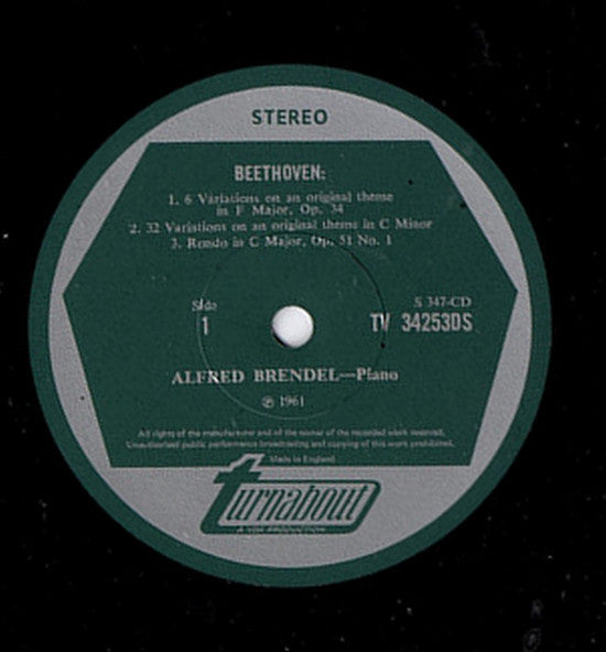 Ludwig Van Beethoven, Alfred Brendel : Piano Music Volume 3 (LP)
