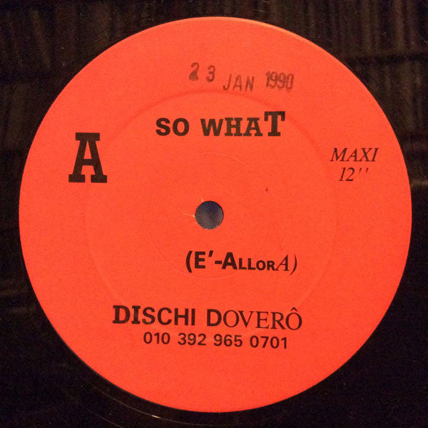 Gilbert O'Sullivan : So What (E'Allora) (12")
