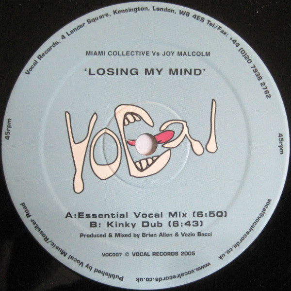 The Miami Collective & Joy Malcolm : Losing My Mind (12")
