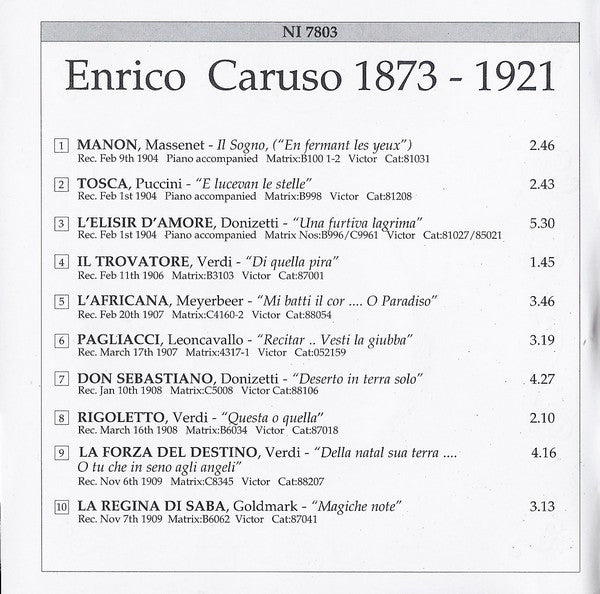 Enrico Caruso : Caruso (CD, Comp, Amb)