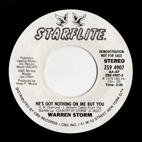 Warren Storm : He's Got Nothing On Me But You (7", Single, Promo, Styrene)