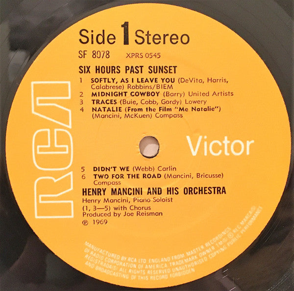 Henry Mancini : Six Hours Past Sunset (LP, Album)