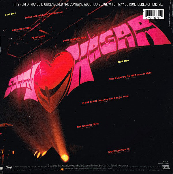 Sammy Hagar : Live 1980 (LP, Album, RE)