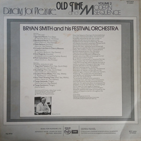 Bryan Smith (10), Bryan Smith And His Festival Orchestra : Dancing For Pleasure - Old Time And Modern Sequence Vol. 2 (LP, Album)
