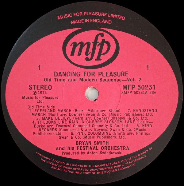 Bryan Smith (10), Bryan Smith And His Festival Orchestra : Dancing For Pleasure - Old Time And Modern Sequence Vol. 2 (LP, Album)
