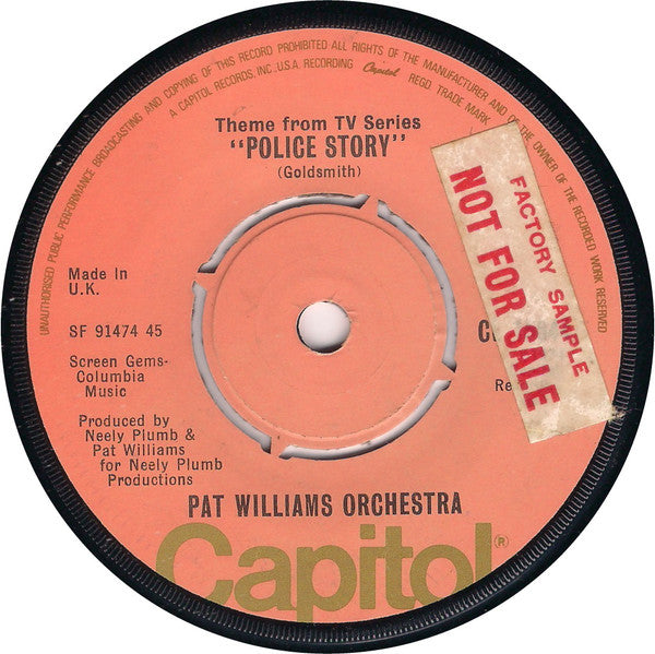 Pat Williams Orchestra* : Theme From TV Series "Police Story" (7")