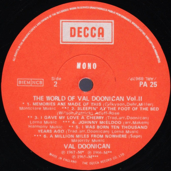 Val Doonican : The World Of Val Doonican Vol II (LP, Comp, Mono)