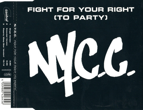 N.Y.C.C. : Fight For Your Right (To Party) (CD, Single)