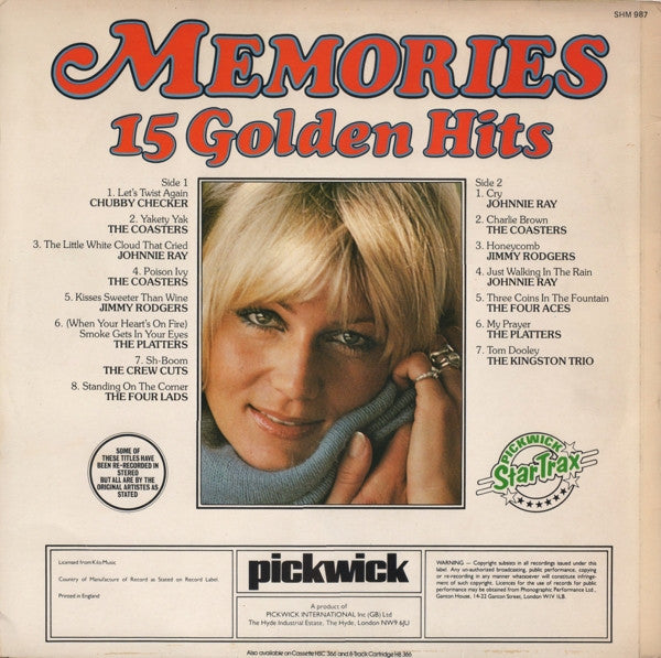Various : Memories: 15 Golden Hits (LP, Comp, Mono)