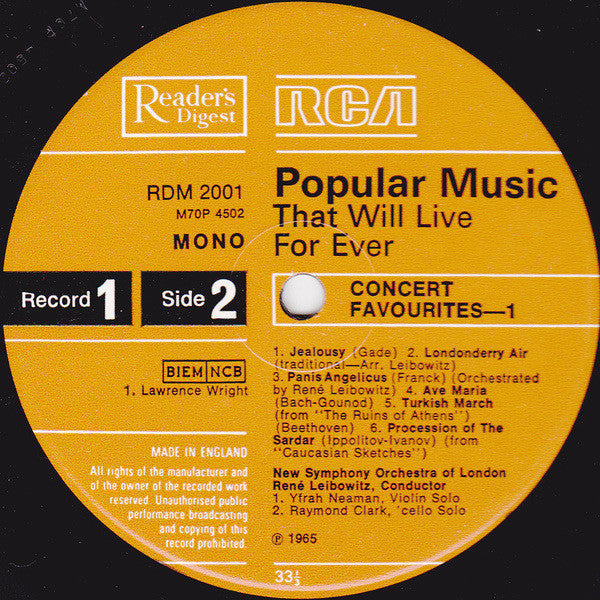 Various : Popular Music That Will Live Forever (12xLP, Mono + Box, Comp)