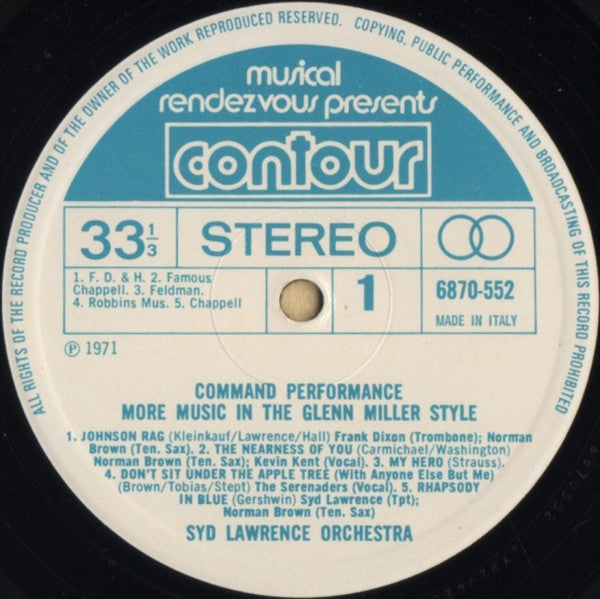 Syd Lawrence And His Orchestra : Command Performance (LP, Album)