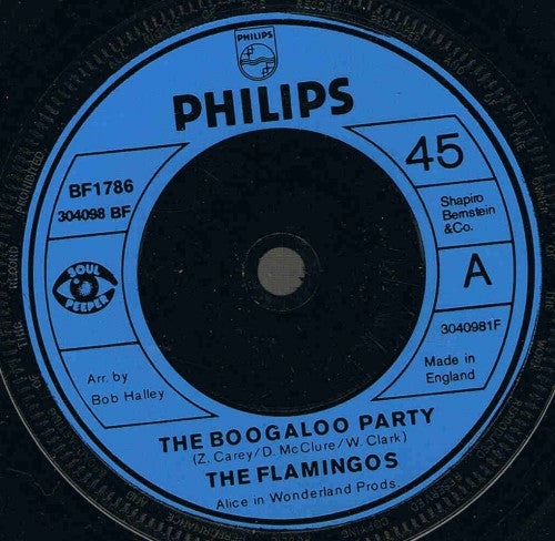 The Flamingos : The Boogaloo Party (7", Single, RE, Inj)