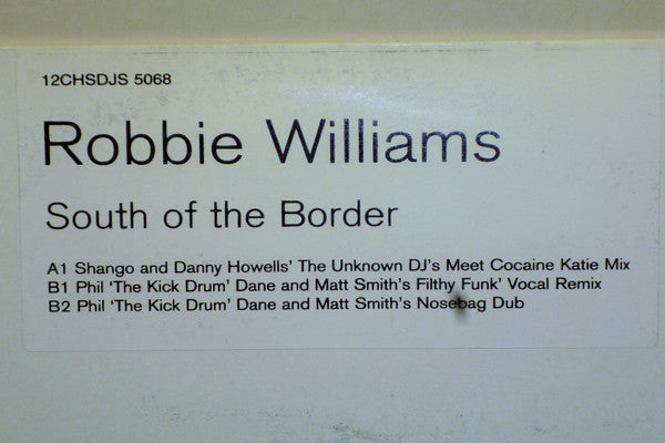 Robbie Williams : South Of The Border (12", Promo, W/Lbl)