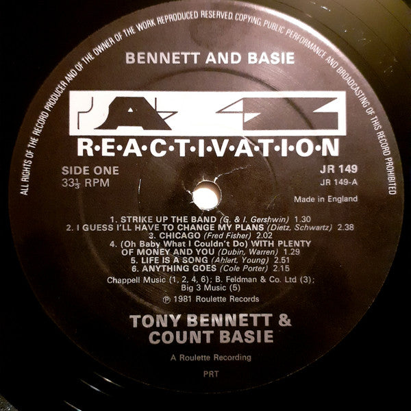 Tony Bennett, Count Basie : Bennett Basie (LP, Album, RE)