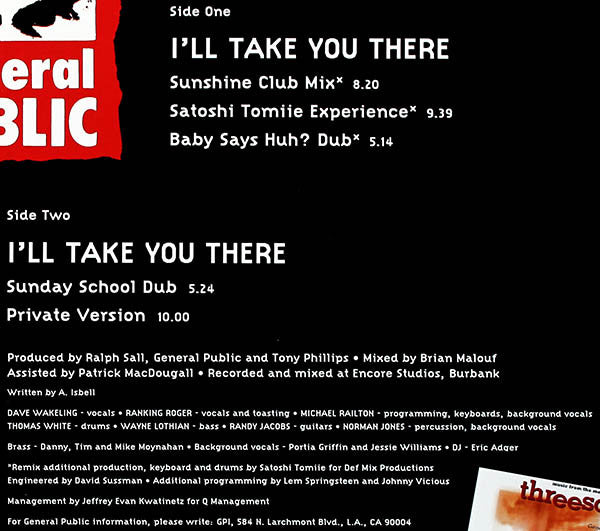 General Public : I'll Take You There (12")