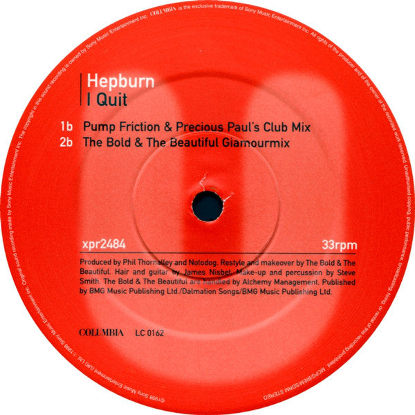 Hepburn : I Quit (12", Promo)