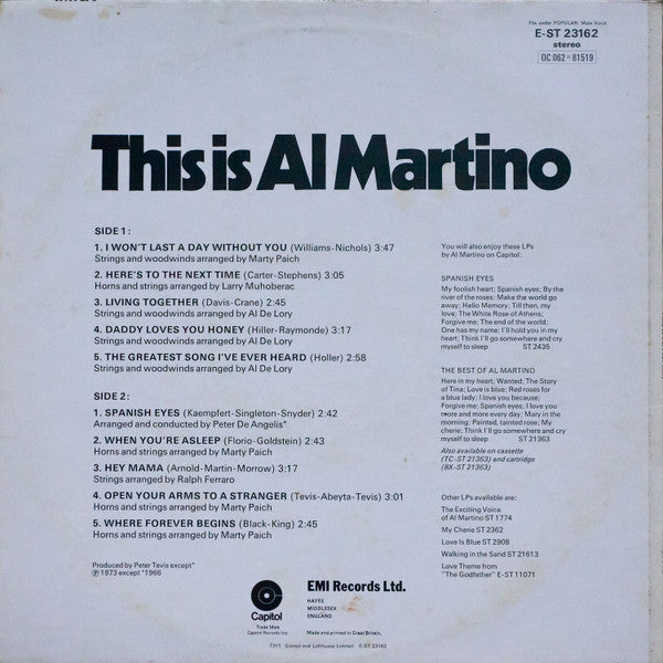 Al Martino : This Is Al Martino (LP, Album)