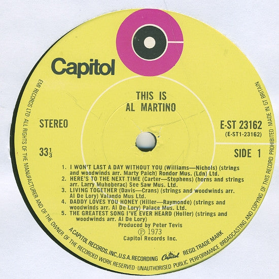Al Martino : This Is Al Martino (LP, Album)