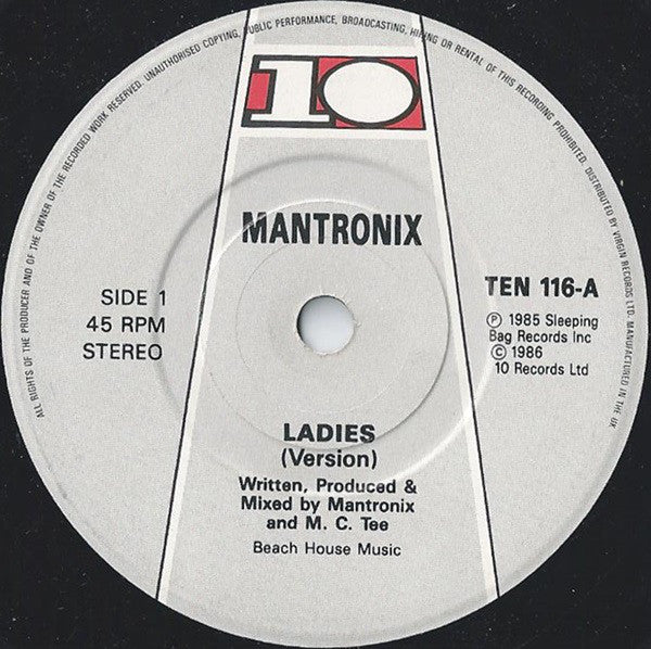 Mantronix : Ladies (7", Single)