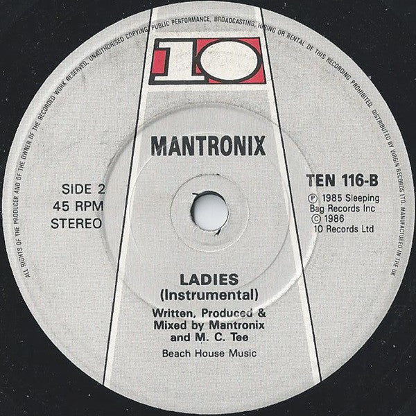 Mantronix : Ladies (7", Single)