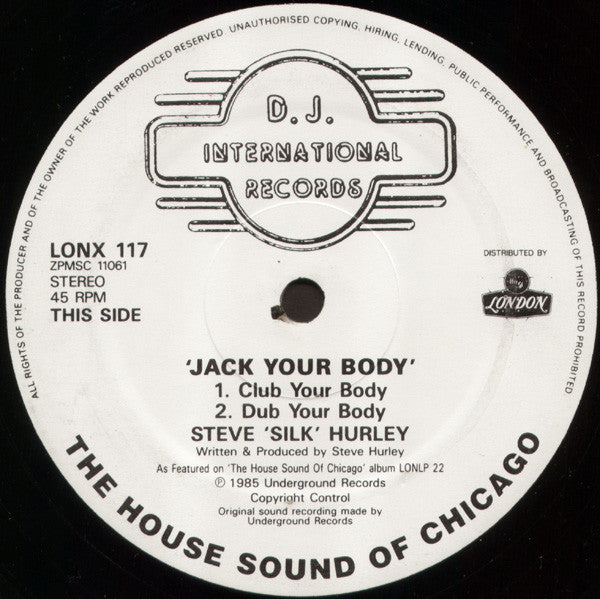 Steve "Silk" Hurley : Jack Your Body (12", Single, Pic)