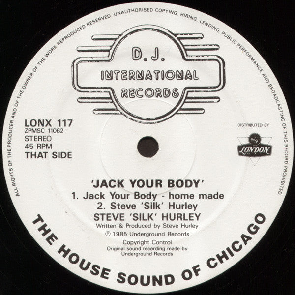 Steve "Silk" Hurley : Jack Your Body (12", Single, Pic)
