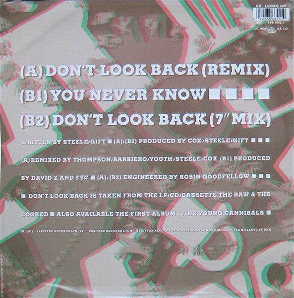 Fine Young Cannibals : Don't Look Back (12", Single)
