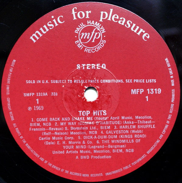 Unknown Artist : Top Hits (LP, Album)