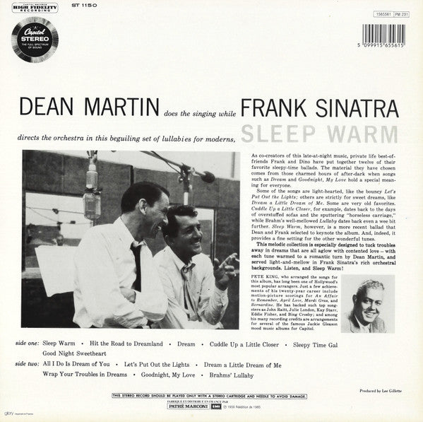 Dean Martin With Orchestra Conducted By Frank Sinatra : Sleep Warm (LP, Album, RE)