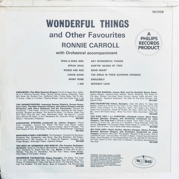 Ronnie Carroll : Wonderful Things And Other Favourites (LP)