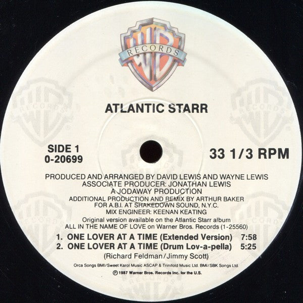 Atlantic Starr : One Lover At A Time (12", Maxi, All)