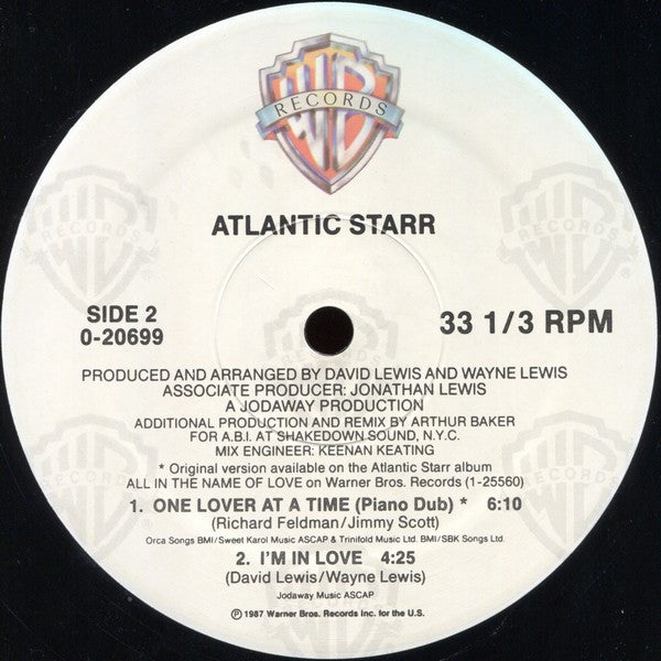 Atlantic Starr : One Lover At A Time (12", Maxi, All)
