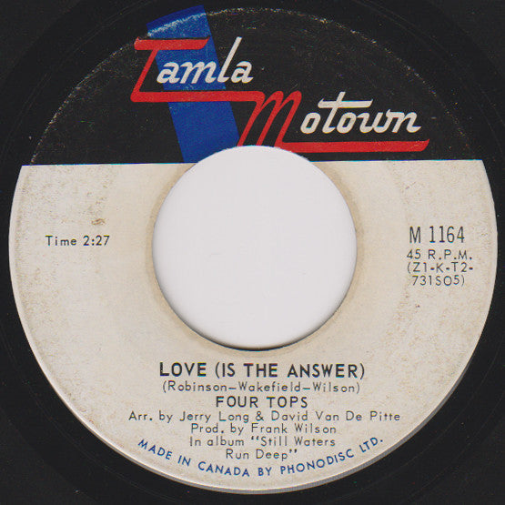 Four Tops : It's All In The Game / Love (Is The Answer) (7")