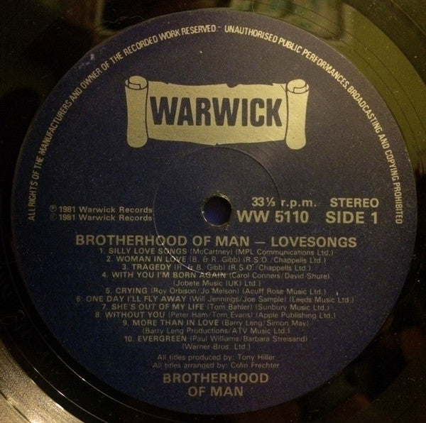 Brotherhood Of Man : 20 Love Songs (LP, Album)