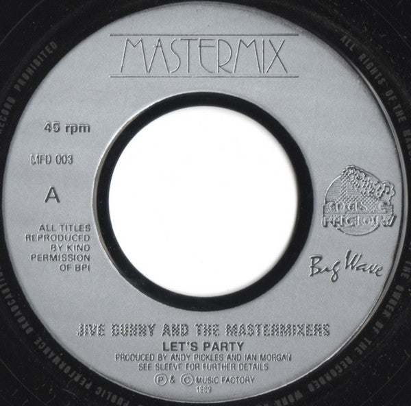 Jive Bunny And The Mastermixers / The John Anderson Band : Let's Party / Auld Lang Syne (7", Single, Lar)
