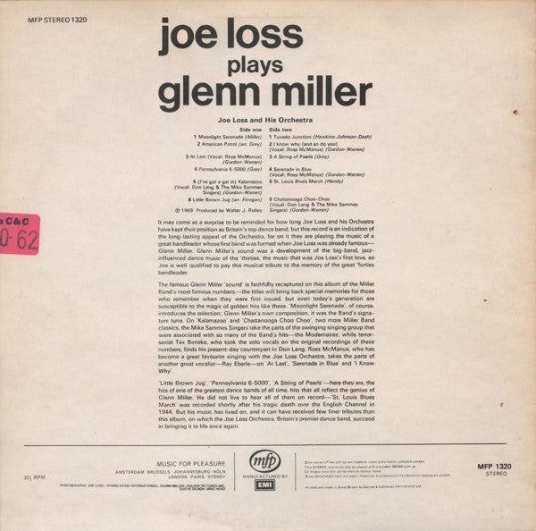 Joe Loss & His Orchestra : Joe Loss Plays Glenn Miller (LP, Album)