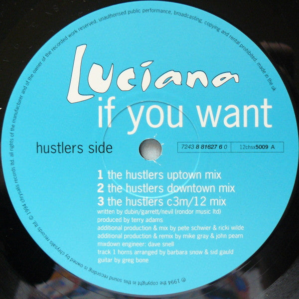 Luciana : If You Want (12", Single, 2/2)