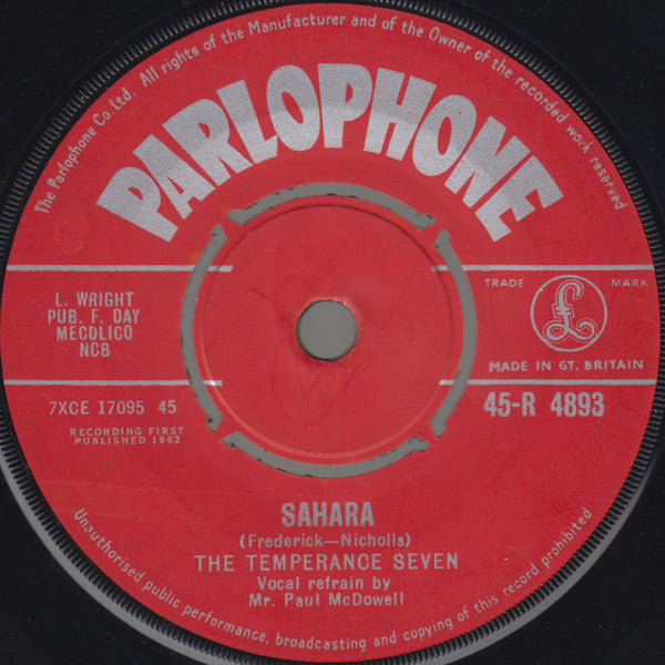 The Temperance Seven : Sahara (7", Single)