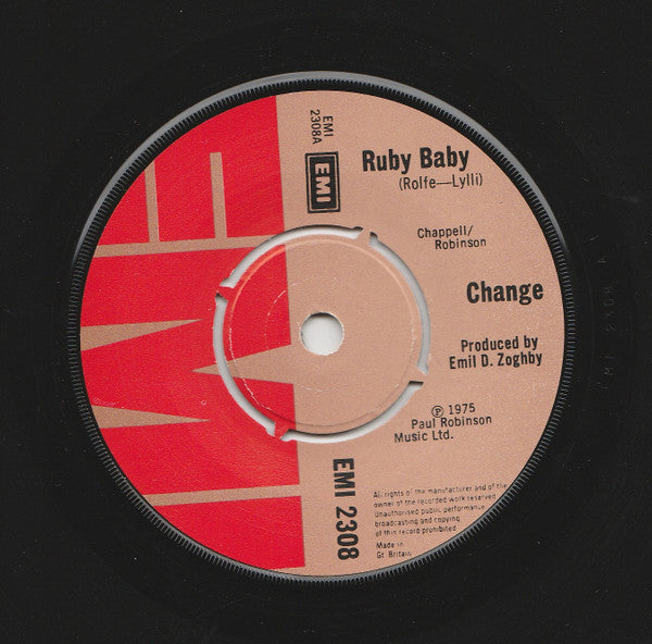 Change (2) : Ruby Baby (7", Single, 3 W)