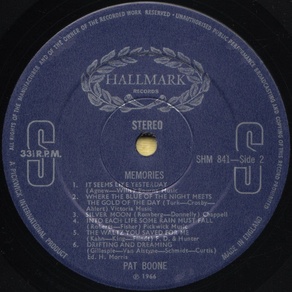 Pat Boone : Memories (LP, Album)