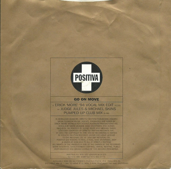 Reel 2 Real Featuring The Mad Stuntman : Go On Move (7", Single)