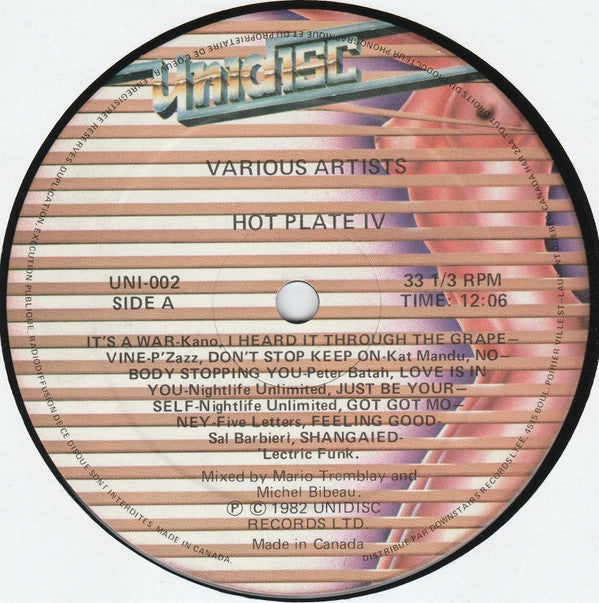 Various : Hot Plate IV (12", Mixed)