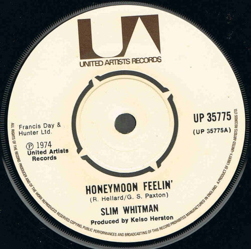 Slim Whitman : Honeymoon Feelin' (7", Single)
