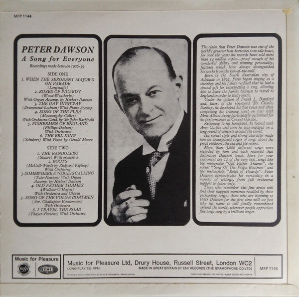 Peter Dawson : A Song For Everyone (LP, Comp, Mono)